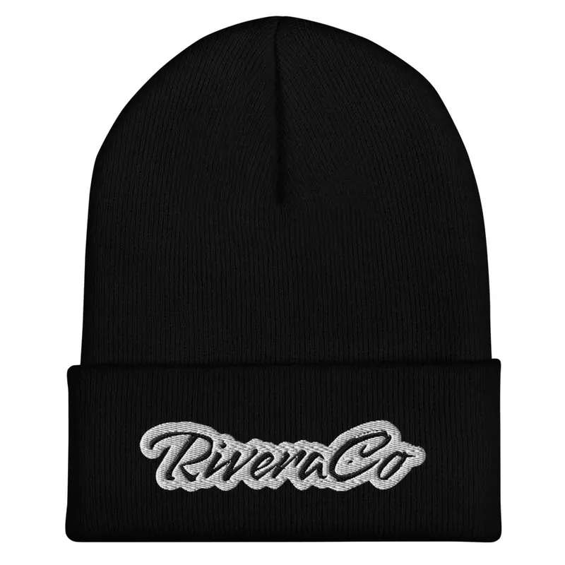 RiveraCo white outline logo beanie UNI