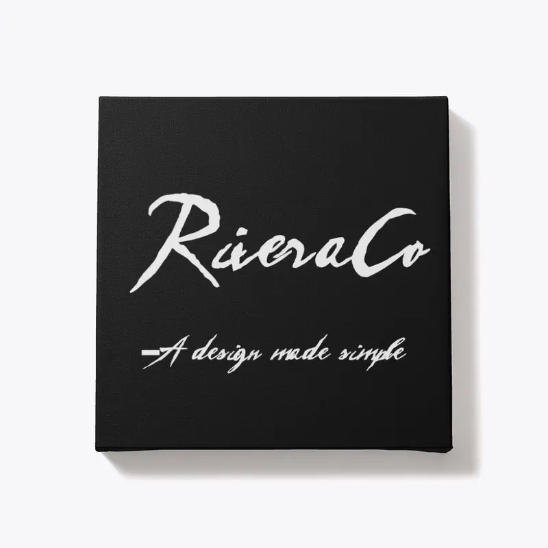 RiveraCo B/W logo wrapped canvas