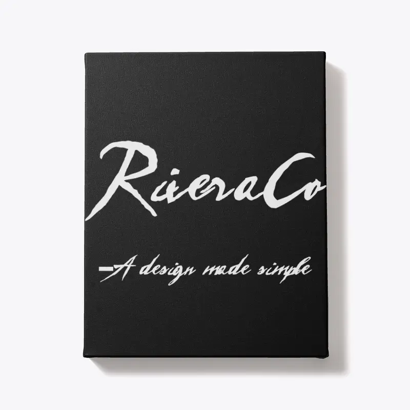 RiveraCo B/W logo wrapped canvas